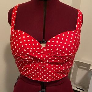 Torrid red polka dot bikini top size 2